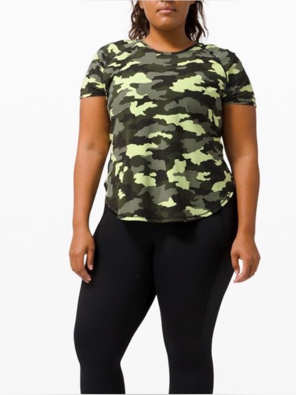 lululemon athletica Green Camo Short-Sleeve Tee